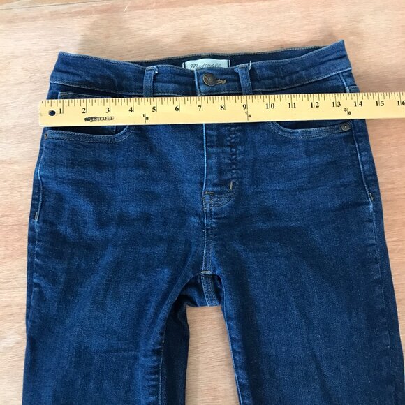 Madewell 9" Mid Rise Skinny Jeans Women size 26 Blue Dark Wash Stretch Preppy - Picture 9 of 13